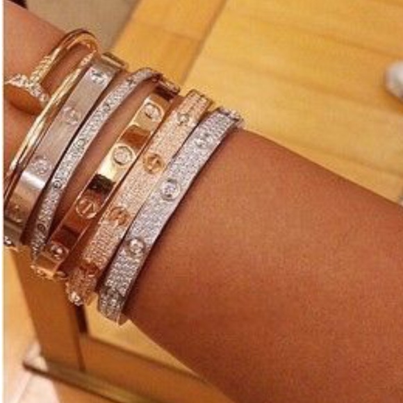 ROSE GOLD hot🌶nail bracelet with rhinestones - Picture 5 of 8